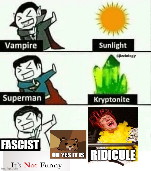 Fascism Vs Ridicule Meme #12, 962 | FASCIST; RIDICULE | image tagged in comedy,fascism,political meme,so true memes,politics lol,fascists | made w/ Imgflip meme maker