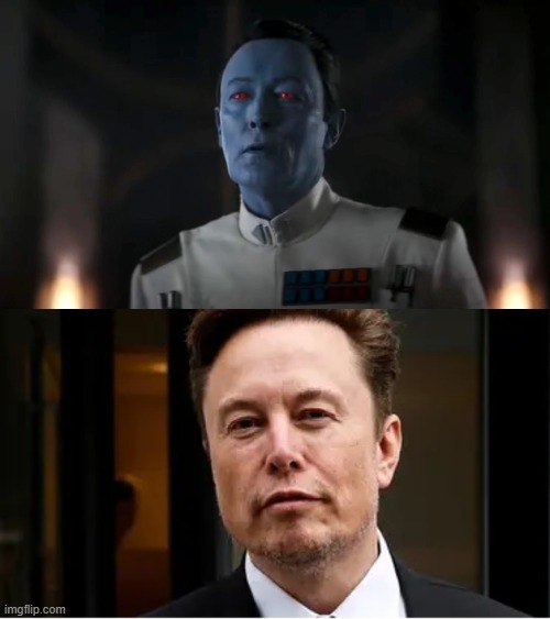 Grand Admiral Elon Musk | image tagged in elon musk,grand admiral thrawn,thrawn,star wars,ahsoka | made w/ Imgflip meme maker