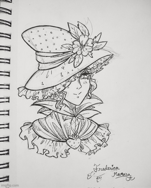 Strawberry Witch lineart | image tagged in ink,drawing,sketch,art,witch,oc | made w/ Imgflip meme maker