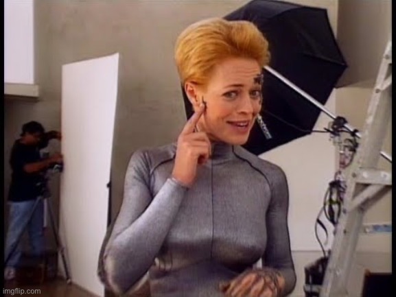 7 of 9 laughing | image tagged in 7 of 9 laughing | made w/ Imgflip meme maker