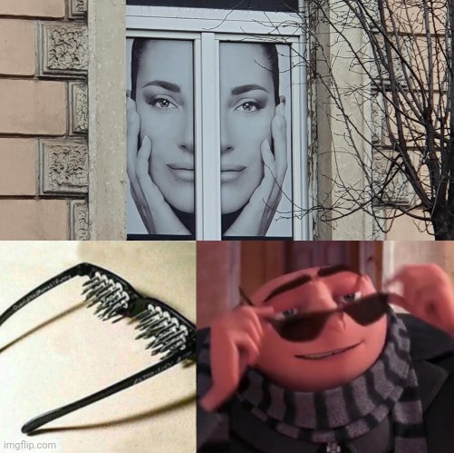 Face window | image tagged in gru unsees,face,line,window,you had one job,memes | made w/ Imgflip meme maker