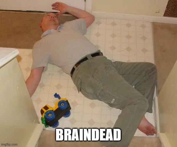 dead person | BRAINDEAD | image tagged in dead person | made w/ Imgflip meme maker
