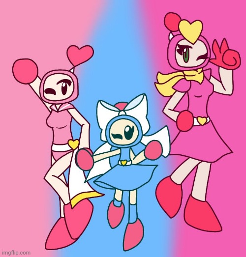 2 big pink sisters and 1 little light blue sister (Art by SweetWolf01) | made w/ Imgflip meme maker