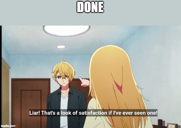 You're A Liar Anime | DONE | image tagged in you're a liar anime | made w/ Imgflip meme maker