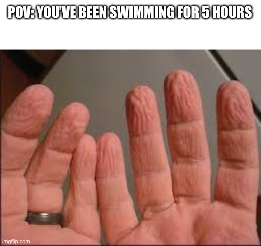 POV: YOU’VE BEEN SWIMMING FOR 5 HOURS | image tagged in summer,memes,funny,front page plz,swimming | made w/ Imgflip meme maker