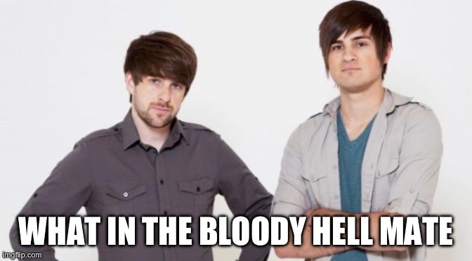 Smosh don't care | WHAT IN THE BLOODY HELL MATE | image tagged in smosh don't care | made w/ Imgflip meme maker