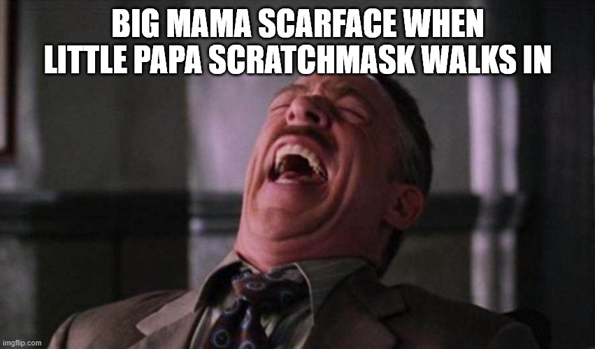 daily bugle | BIG MAMA SCARFACE WHEN LITTLE PAPA SCRATCHMASK WALKS IN | image tagged in daily bugle,turok,dinosaurs,gaming,guns | made w/ Imgflip meme maker