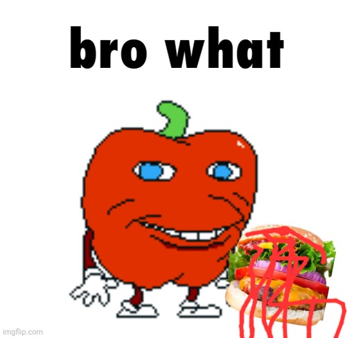 Our totally normal bloody burger | image tagged in pepperman bro what | made w/ Imgflip meme maker