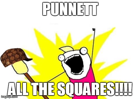 X All The Y Meme | PUNNETT ALL THE SQUARES!!!! | image tagged in memes,x all the y,scumbag | made w/ Imgflip meme maker