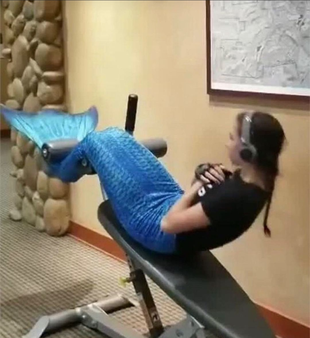 High Quality gym mermaid Blank Meme Template