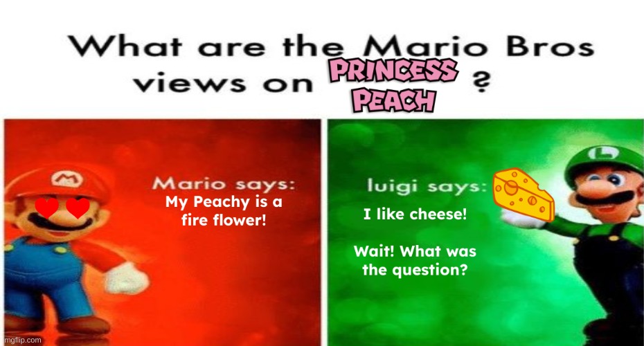 Peaches | image tagged in mario bros views | made w/ Imgflip meme maker