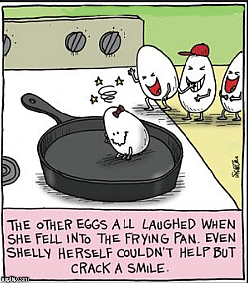 Shelly could not help herself | image tagged in memes,comics,eggs,vegans | made w/ Imgflip meme maker
