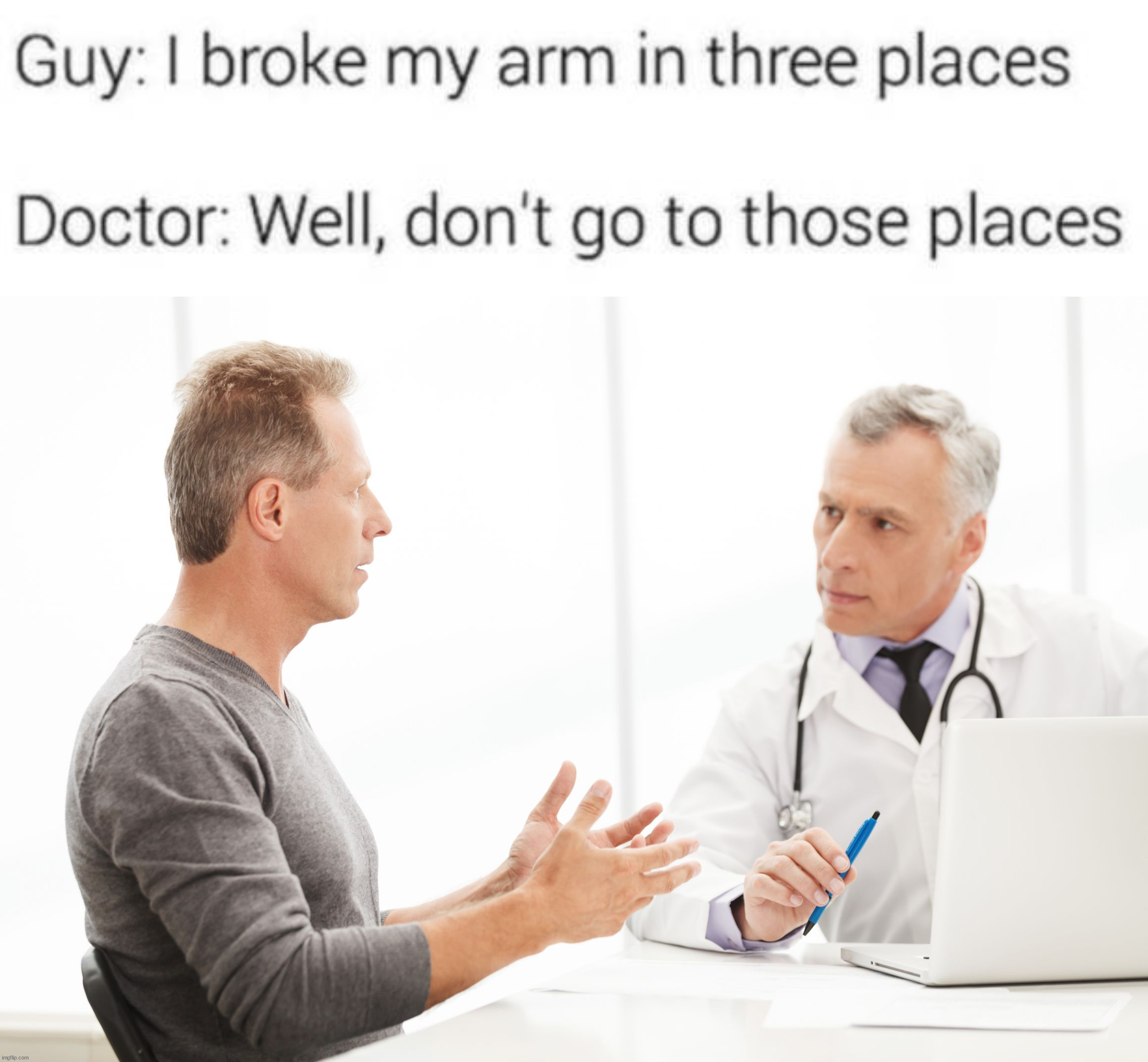 image tagged in man talking to doctor | made w/ Imgflip meme maker