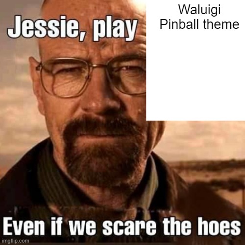 Jesse play X even if we scare the hoes | Waluigi Pinball theme | image tagged in jesse play x even if we scare the hoes | made w/ Imgflip meme maker