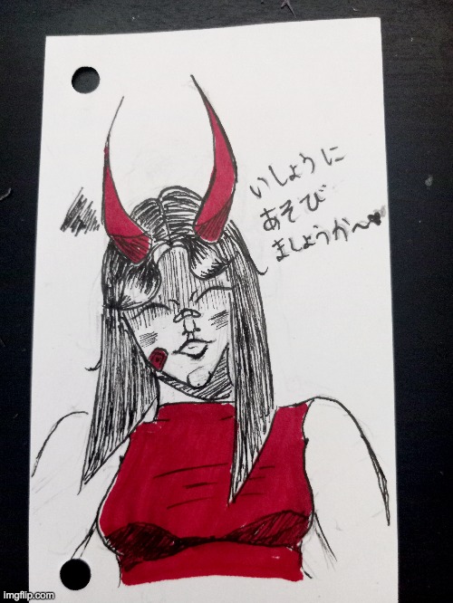 demon :) | image tagged in drawing,demons,anime | made w/ Imgflip meme maker