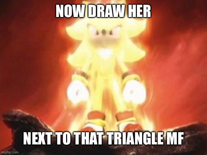 Now Draw Her | NOW DRAW HER NEXT TO THAT TRIANGLE MF | image tagged in now draw her | made w/ Imgflip meme maker