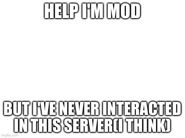 HELP I'M MOD; BUT I'VE NEVER INTERACTED IN THIS SERVER(I THINK) | made w/ Imgflip meme maker