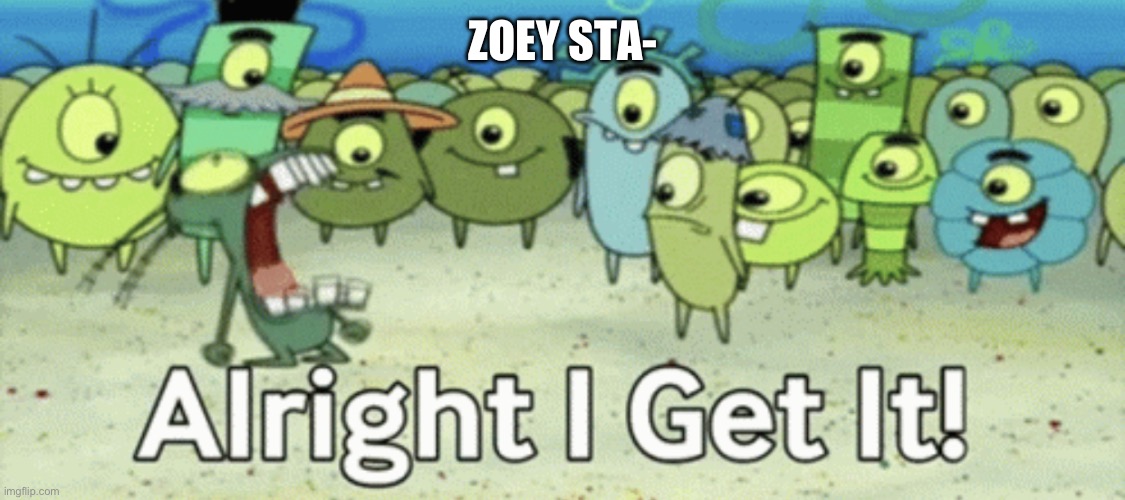 Alright I get it | ZOEY STA- | image tagged in alright i get it | made w/ Imgflip meme maker