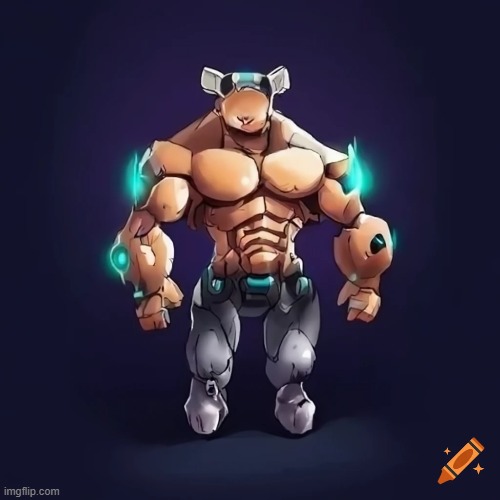 buff cuborg anime hamster | made w/ Imgflip meme maker