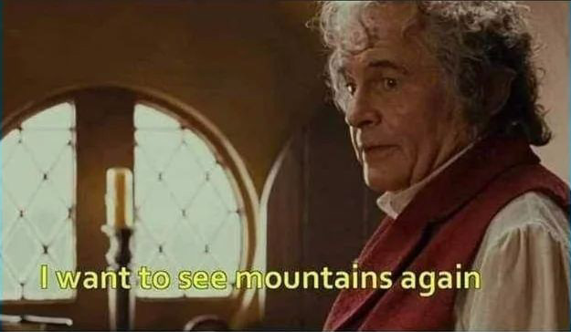 Bilbo Mountains Blank Meme Template