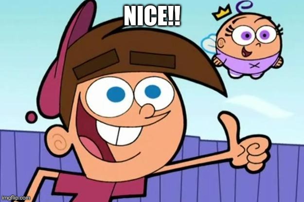 Timmy thumbs up | NICE!! | image tagged in timmy thumbs up | made w/ Imgflip meme maker