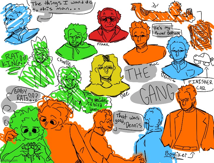 It's Always Sunny In Philadelphia doodles, ft. me not knowing how to colour in the lines and eventually giving up on it <3 | made w/ Imgflip meme maker