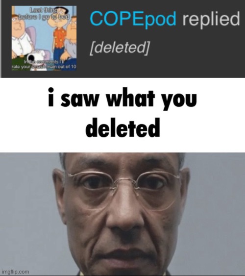 image tagged in i saw what you deleted | made w/ Imgflip meme maker