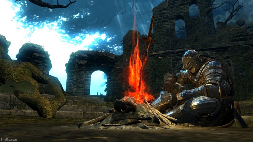 Dark Souls Bonfire Rest | image tagged in dark souls bonfire rest | made w/ Imgflip meme maker