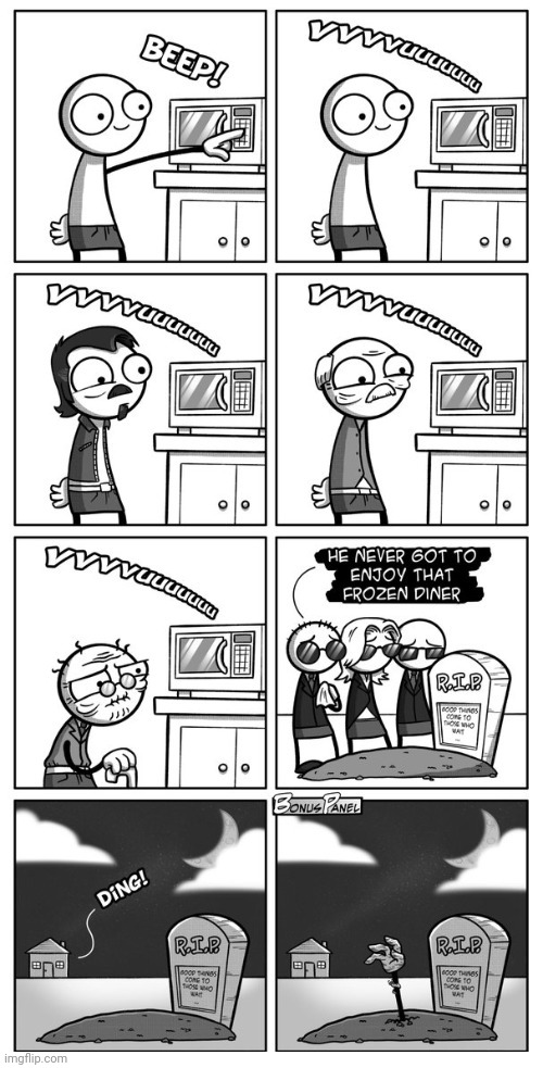 Microwave | image tagged in frozen dinner,rip,microwave,microwaves,comics,comics/cartoons | made w/ Imgflip meme maker
