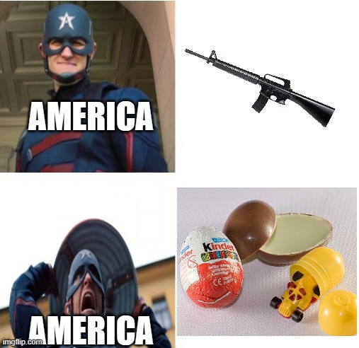 F*cking logic | AMERICA; AMERICA | image tagged in falcon and the winter soldier john walker hotline bling | made w/ Imgflip meme maker
