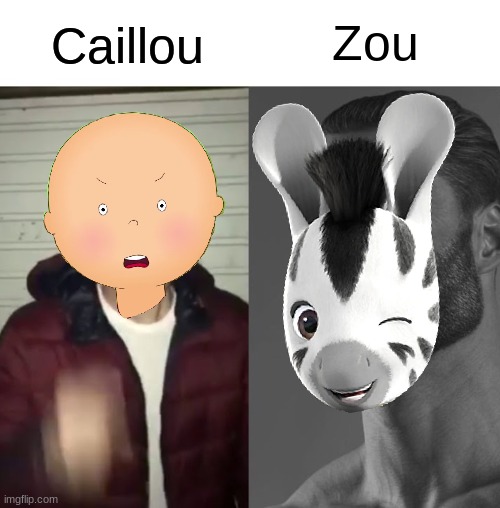 Caillou VS Zou | Zou; Caillou | image tagged in average fan vs average enjoyer,average enjoyer meme | made w/ Imgflip meme maker