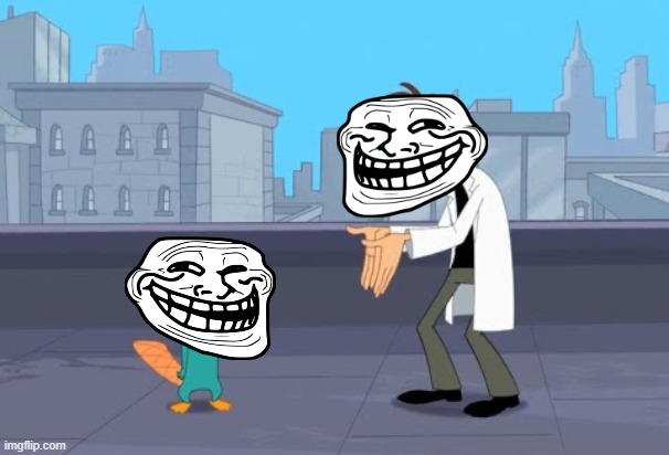 dr doofenshmirtz and perry the platypus | image tagged in dr doofenshmirtz and perry the platypus | made w/ Imgflip meme maker