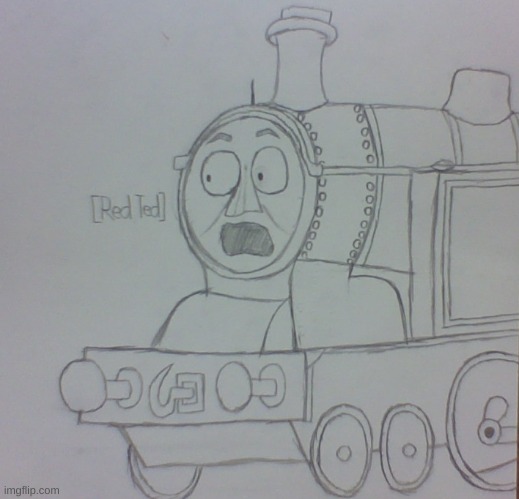 Bro is shocked | image tagged in thomas the tank engine,drawing | made w/ Imgflip meme maker