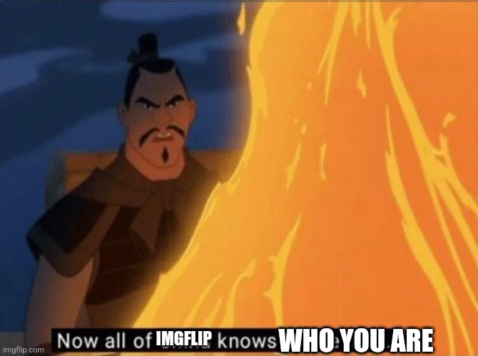 Now all of China knows you're here | WHO YOU ARE IMGFLIP | image tagged in now all of china knows you're here | made w/ Imgflip meme maker