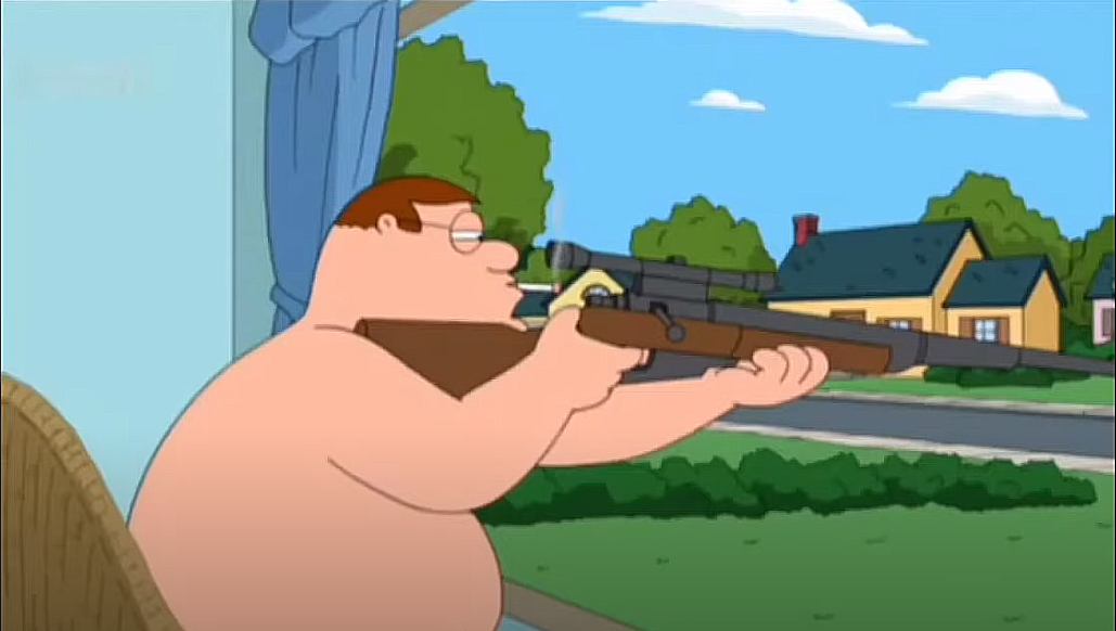 High Quality Peter griffin sniping Blank Meme Template