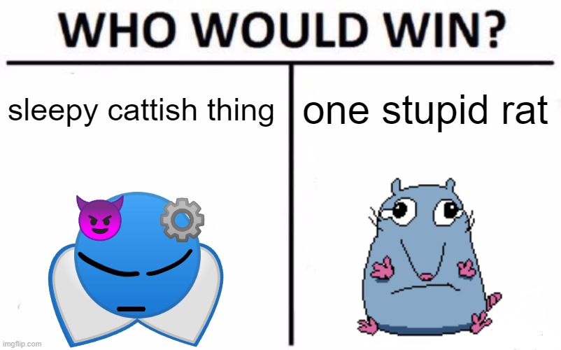 emojicat vs brick | sleepy cattish thing; one stupid rat | image tagged in memes,who would win | made w/ Imgflip meme maker