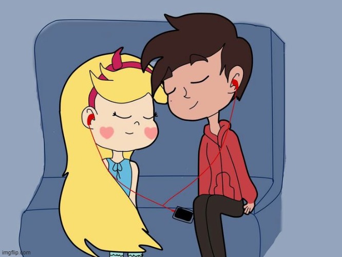 Star and Marco Listening to Music | image tagged in starco,star vs the forces of evil | made w/ Imgflip meme maker