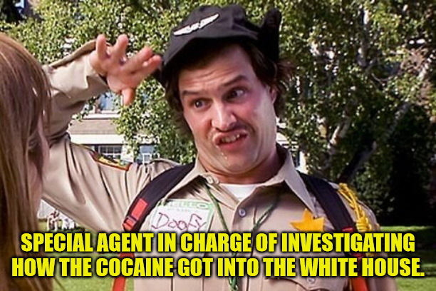 Special Investigator | SPECIAL AGENT IN CHARGE OF INVESTIGATING HOW THE COCAINE GOT INTO THE WHITE HOUSE. | image tagged in special officer doofy | made w/ Imgflip meme maker