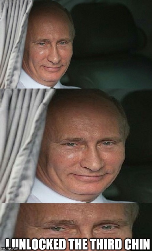 Would be a shame Putin | I UNLOCKED THE THIRD CHIN | image tagged in would be a shame putin | made w/ Imgflip meme maker