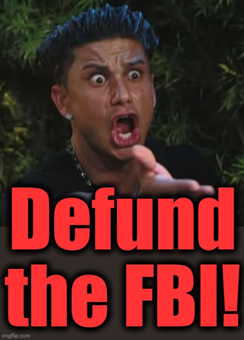 DJ Pauly D Meme | Defund
the FBI! | image tagged in memes,dj pauly d,joe biden,fbi,corruption,democrats | made w/ Imgflip meme maker