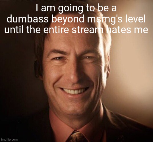 Saul Bestman | I am going to be a dumbass beyond msmg's level until the entire stream hates me | image tagged in saul bestman | made w/ Imgflip meme maker