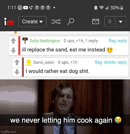 image tagged in we never letting him cook again | made w/ Imgflip meme maker