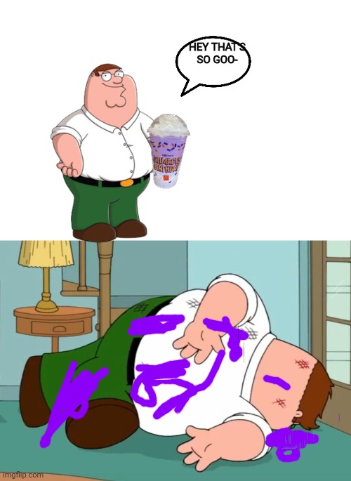 Death pose | HEY THAT'S SO GOO- | image tagged in death pose,grimace shake | made w/ Imgflip meme maker