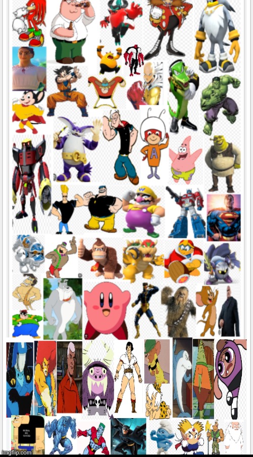 Here's a list of our Strongest/Most Powerful Top Toon Stars | image tagged in funny memes,cartoons,strong toon stars,muscular,animated,top toon stars | made w/ Imgflip meme maker