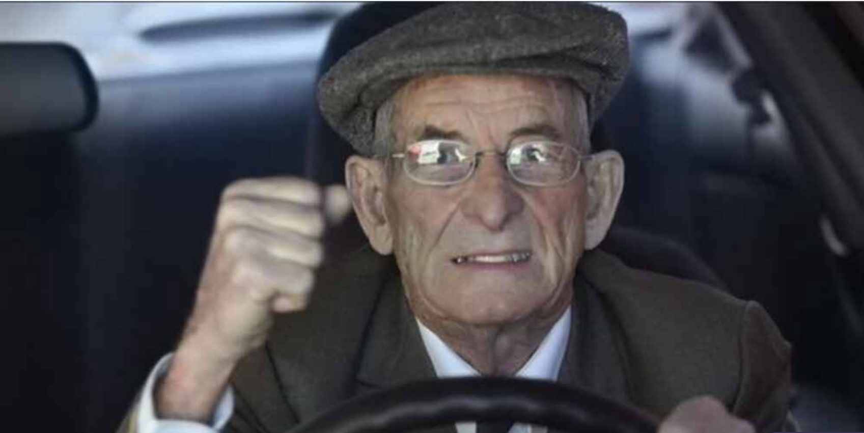 High Quality Old man driving Blank Meme Template