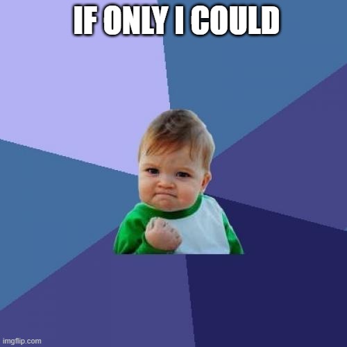 Frustrated Kid | IF ONLY I COULD | image tagged in memes,success kid | made w/ Imgflip meme maker