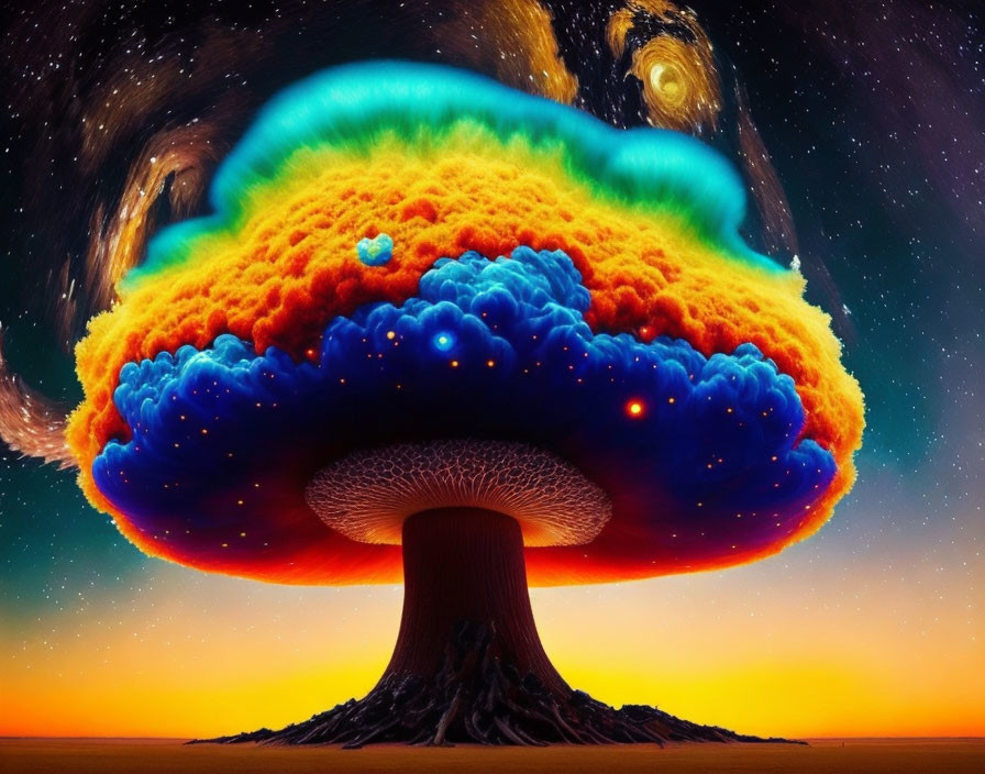 High Quality Rainbow Mushroom Cloud Blank Meme Template