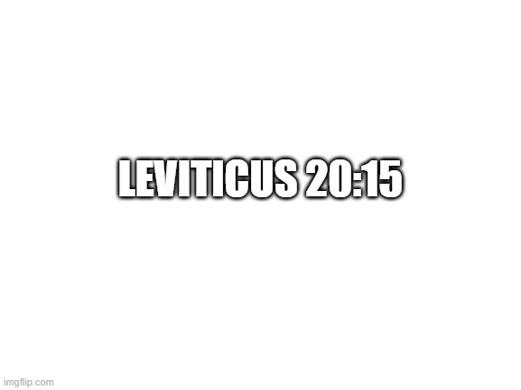 Blank White Template | LEVITICUS 20:15 | image tagged in blank white template | made w/ Imgflip meme maker