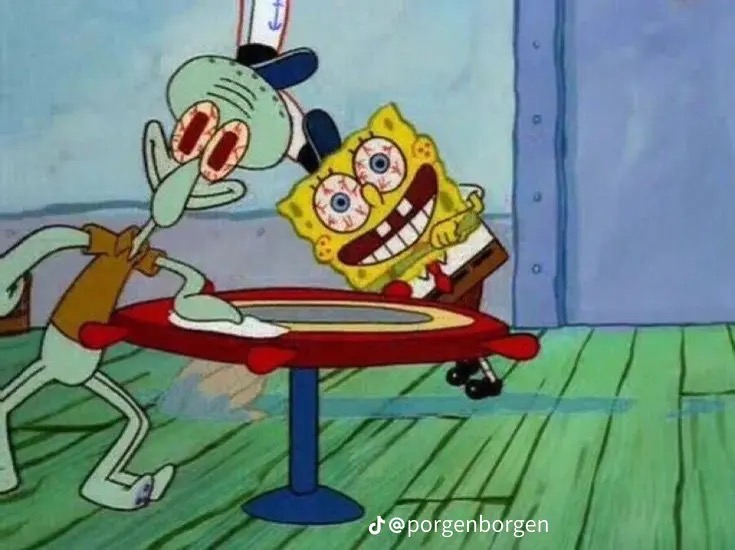 High Quality Unhinged Spongebob and Squidward Blank Meme Template