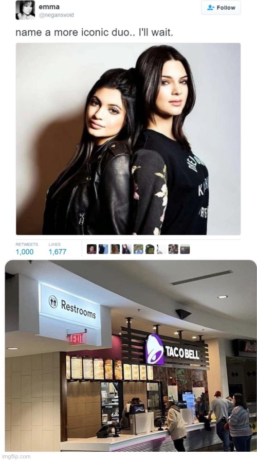 Iconic duo | image tagged in name a more iconic duo,taco bell,restroom | made w/ Imgflip meme maker